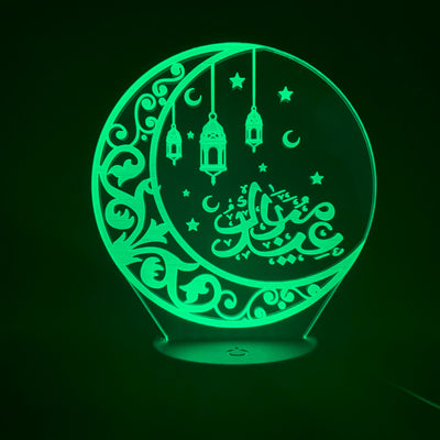 Religious 3D Night Light Christian Islam India Buddhism Colorful Energy Saving Lamp