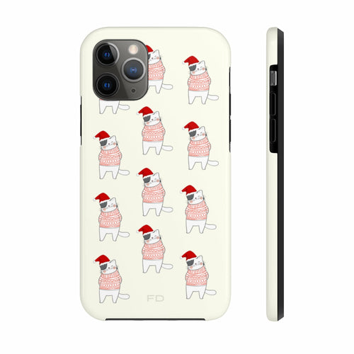 Christmas Cat Tough Case for iPhone with Wireless Charging