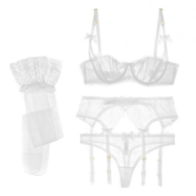 Half Cup  Lace Bra Set Women