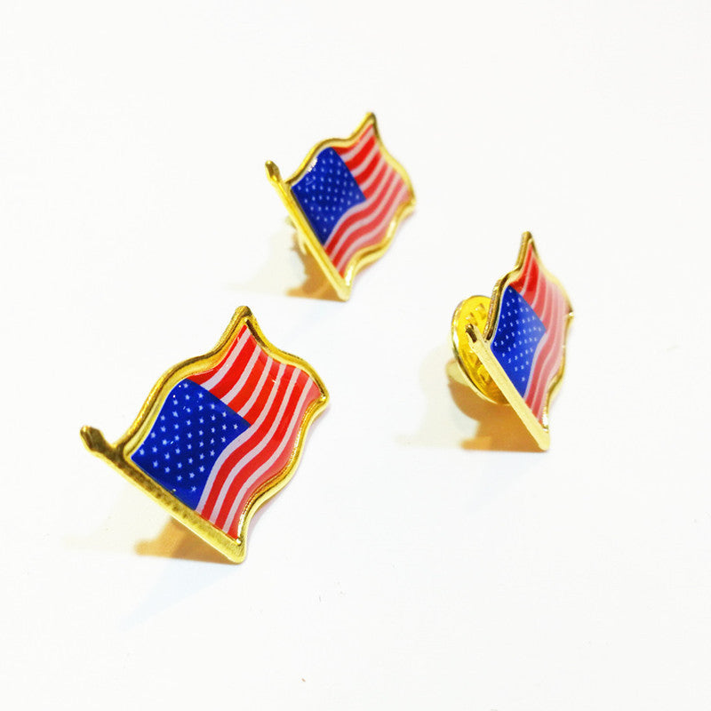 American Flag Epoxy Brooch Badge