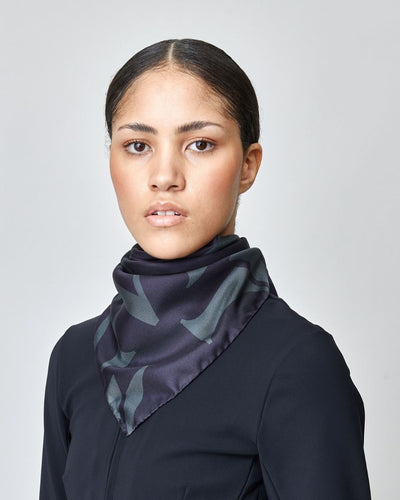 Monogram Silk Scarf Black