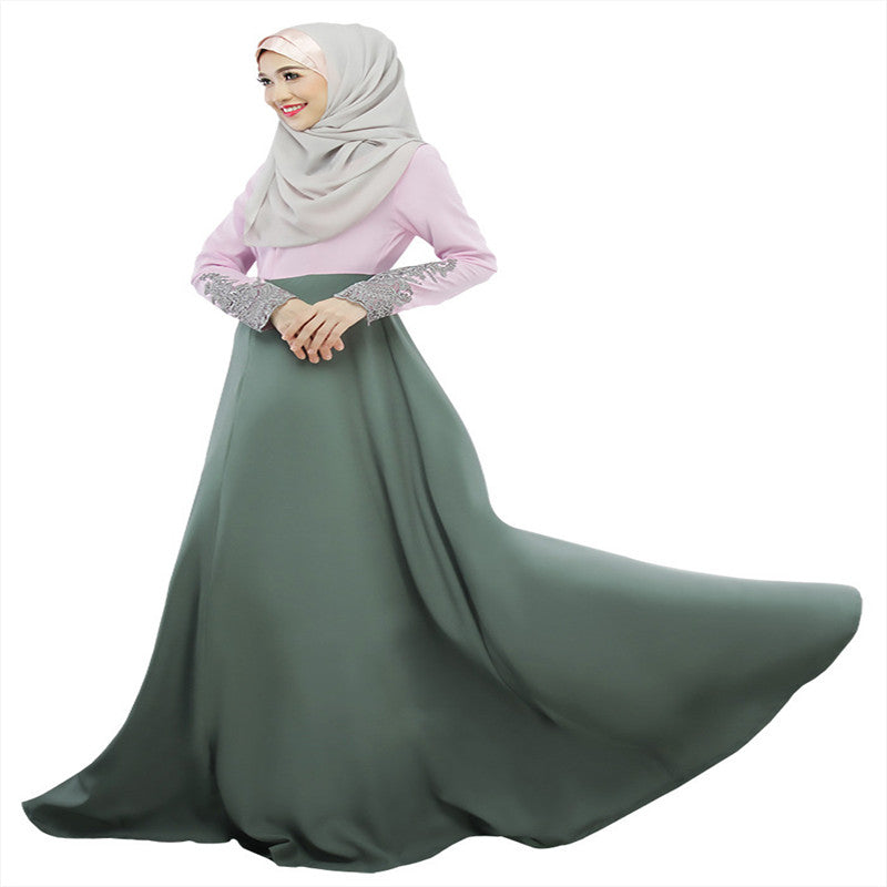 New color matching Muslim long skirt