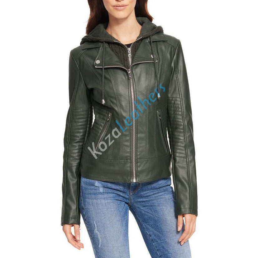 Leathers Women's Real Lambskin Leather Bomber Jacket KW184