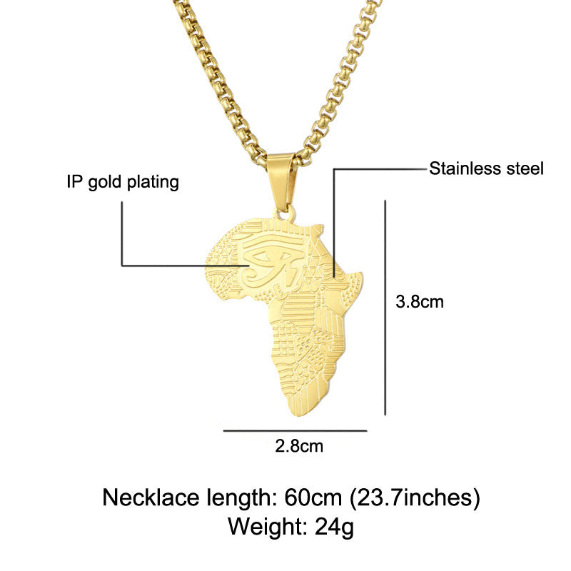 Africa map necklace pendant