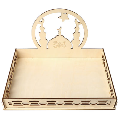 Wooden Ornament Eid Al Fitr Table Decoration Tray