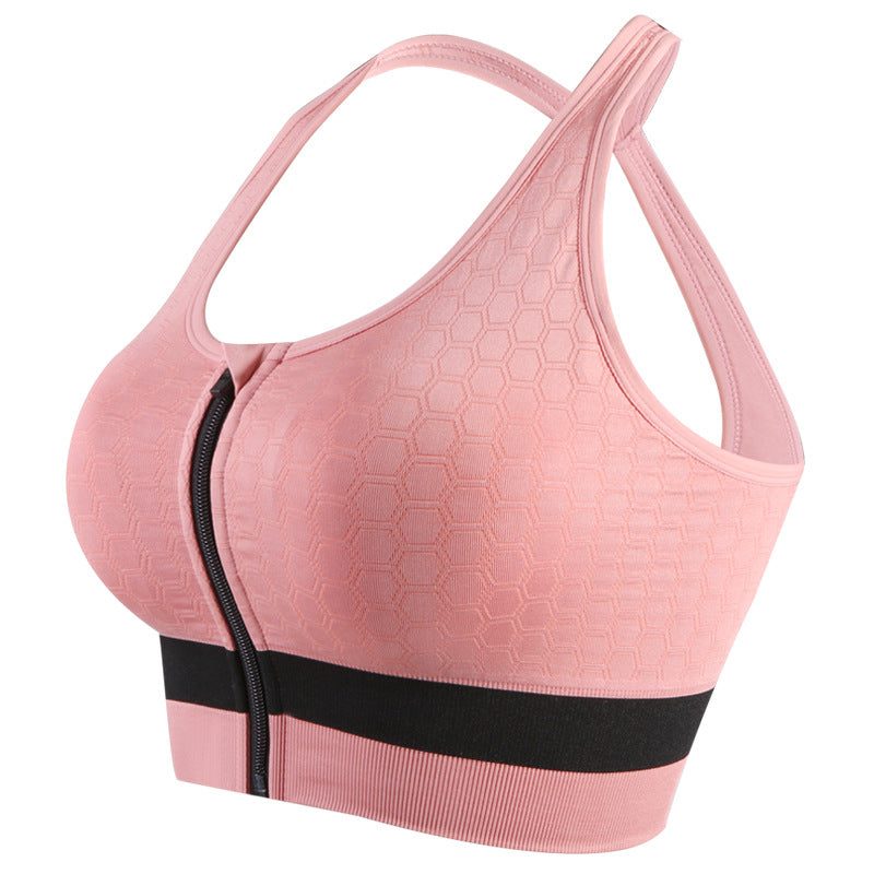 Front Zipper Sports Underwear Women Shockproof Running Yoga Bra