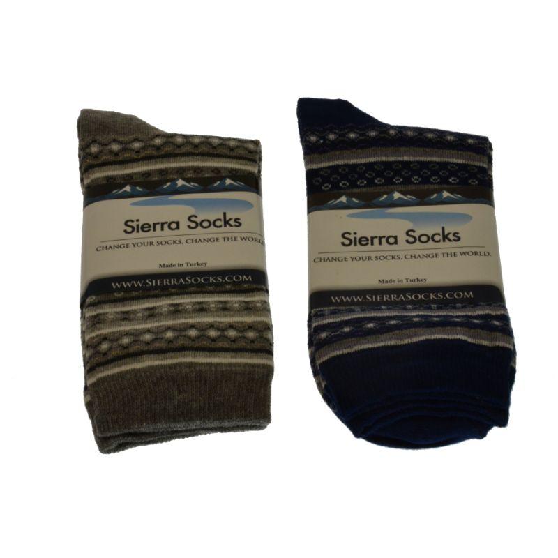 Flower Pattern Cotton Ladies Crew Socks 2-Pair Pack