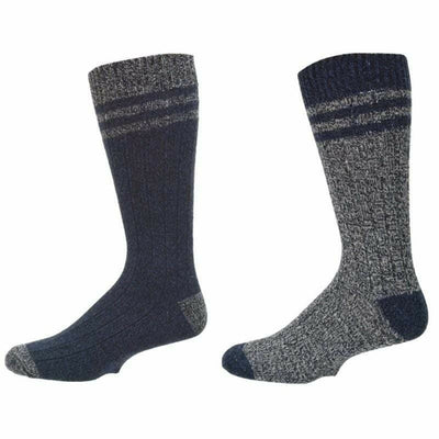 Wool Blended Crew Marled Men 2 Pair Pack Outdoor Hiking Socks