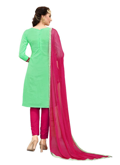Generic Women's Cotton Salwar Material (Green,
