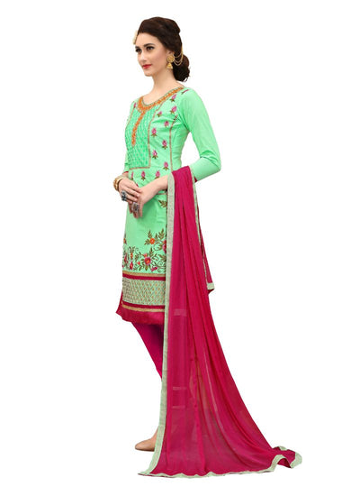 Generic Women's Cotton Salwar Material (Green,