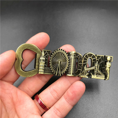 Metal Bottle Opener Refrigerator Magnets Switzerland, UK, France