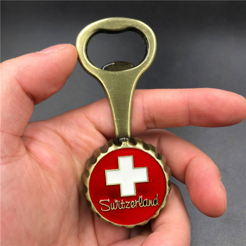 Metal Bottle Opener Refrigerator Magnets Switzerland, UK, France