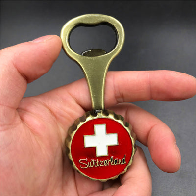 Metal Bottle Opener Refrigerator Magnets Switzerland, UK, France