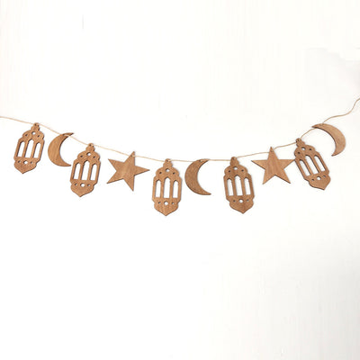 Wooden Crafts Pendants Eid Mubarak Home Decorations