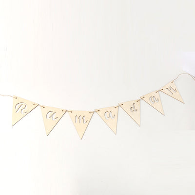 Wooden Crafts Pendants Eid Mubarak Home Decorations