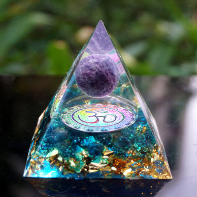 Pyramid 60mm Amethyst Crystal Sphere Natural Cristal Stone