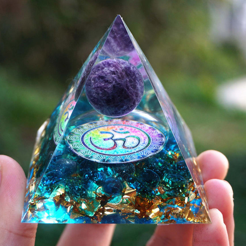 Pyramid 60mm Amethyst Crystal Sphere Natural Cristal Stone