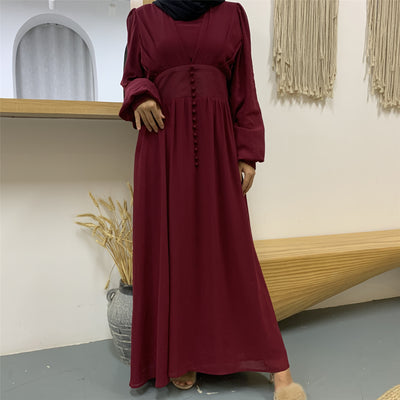 High-density Double Chiffon Fashion Simple And Elegant Muslim Dress