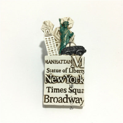 New York Travel Souvenir Empire State Building Statue of Liberty Resin Fridge Magnet