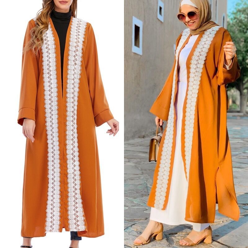 Muslim Abaya Cardigan Long Jacket Large Size Middle Eastern Robe Fashion Turkish Women