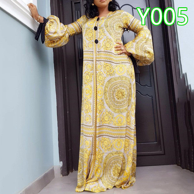 Explosive Trend Of Casual Muslim Women'S Long Skirt Dress Fashion Two-Color Entry