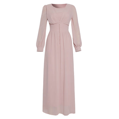 Muslim Women's Clothing Long Sleeve Chiffon Dress