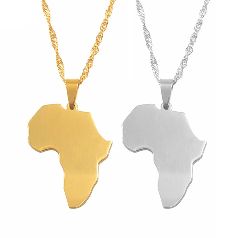 Africa map necklace