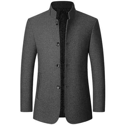 Standing Collar Middle-aged Men's Woolen Jacket Men's Zhongshan Suit