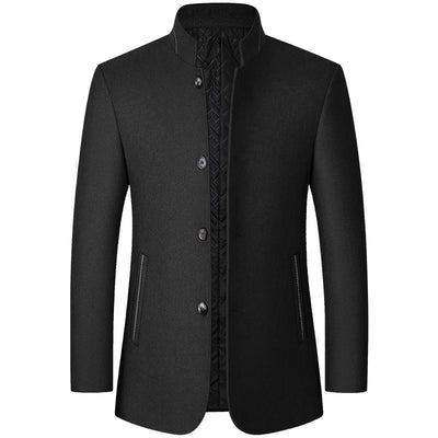 Standing Collar Middle-aged Men's Woolen Jacket Men's Zhongshan Suit