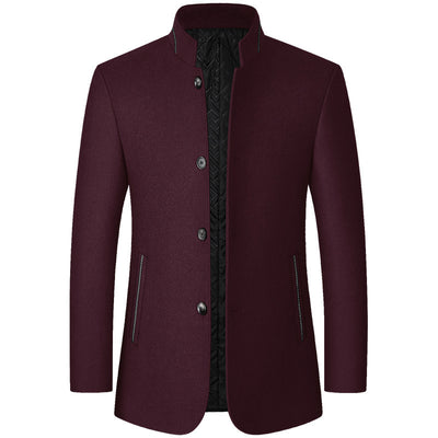 Standing Collar Middle-aged Men's Woolen Jacket Men's Zhongshan Suit