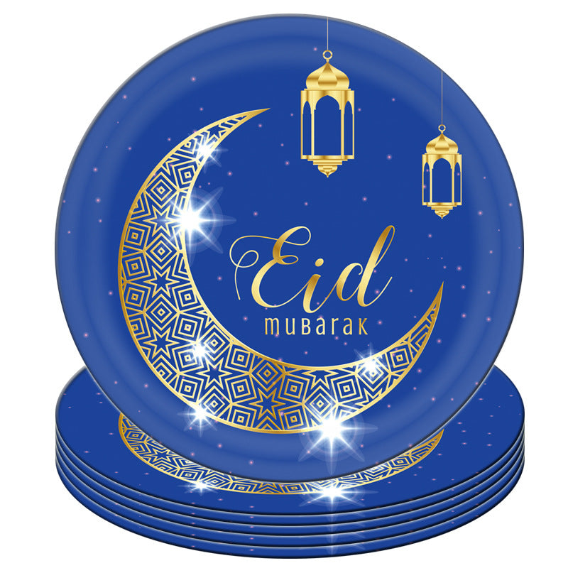 Eid Al-Fitr Set Supplies Scene Layout Theme Paper Plate Paper Cup