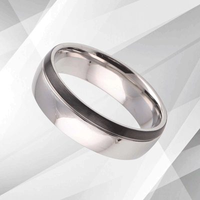 Contemporary Men’s Anniversary Engagement Wedding Ring 18Ct White Gold