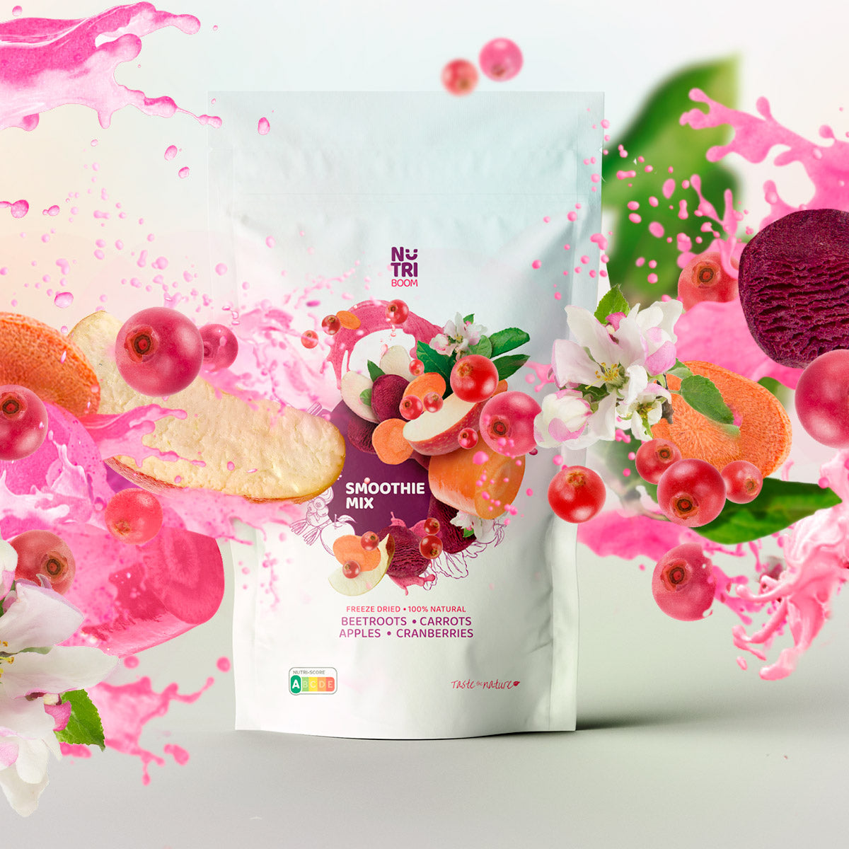 Freeze-dried Smoothie Mix Dark Pink - beetroots, apples, carrots,