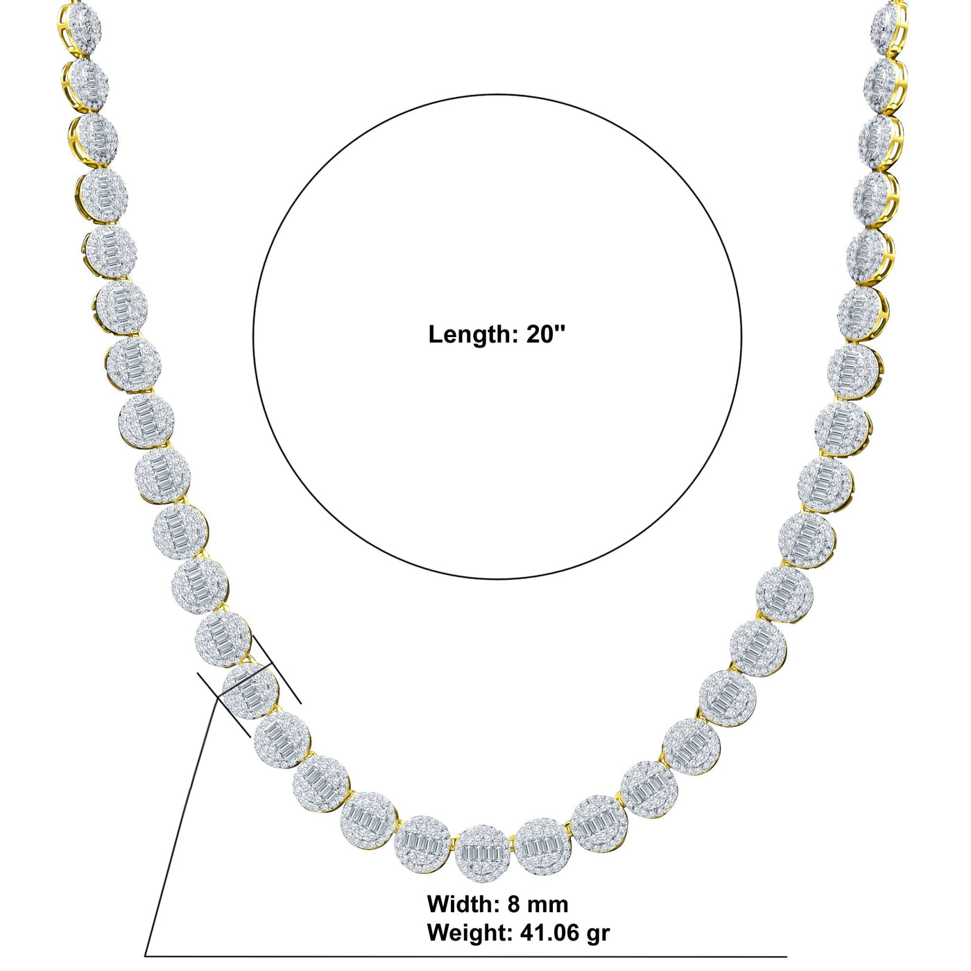 CLAIR STERLING SILVER 8MM 20" CHAIN  | I  9220272