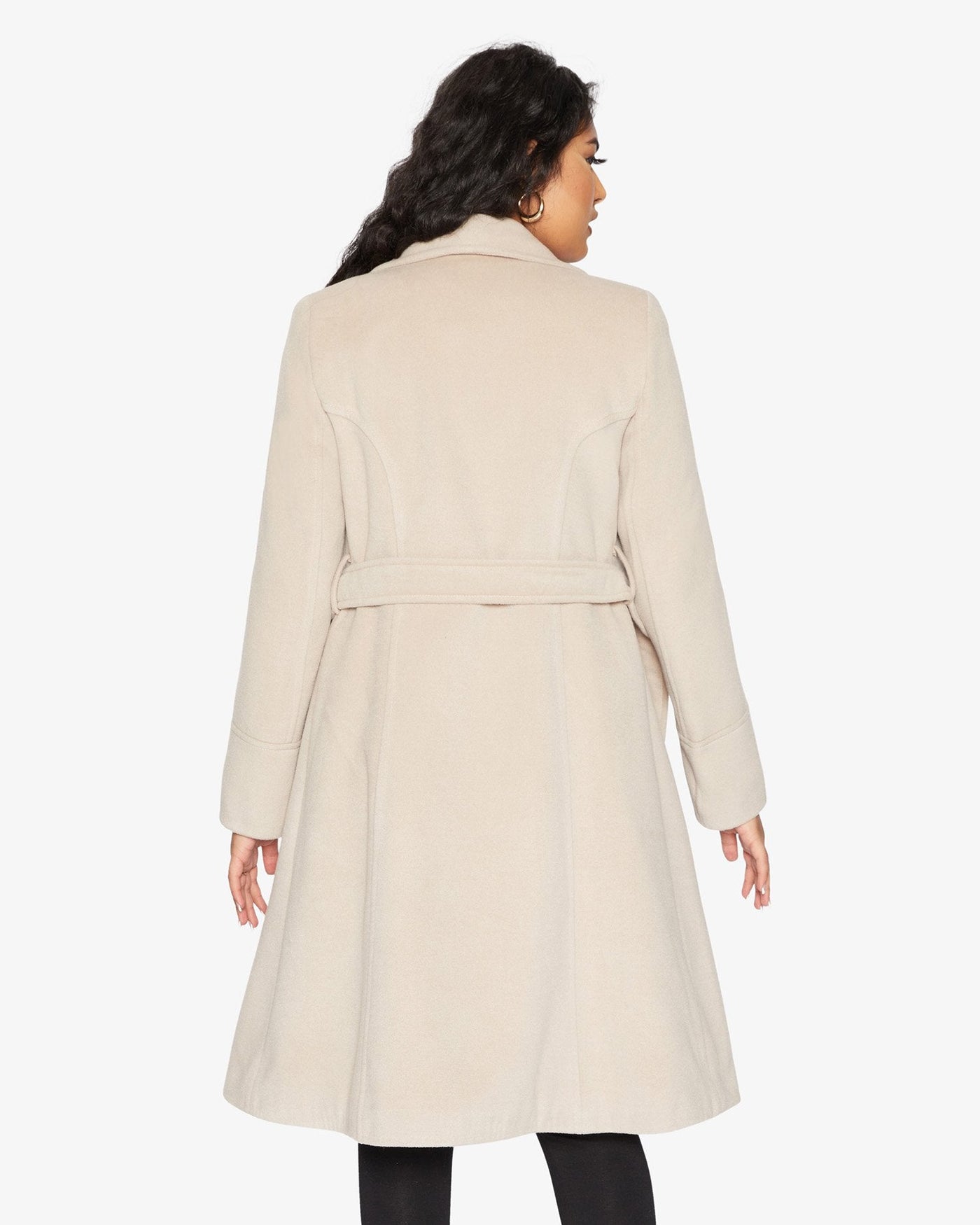 De La Creme Womens Waterfall Lapel Double Breasted Duster Coat