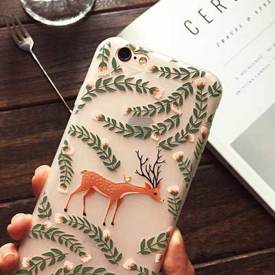 Floral Reindeer iPhone Case
