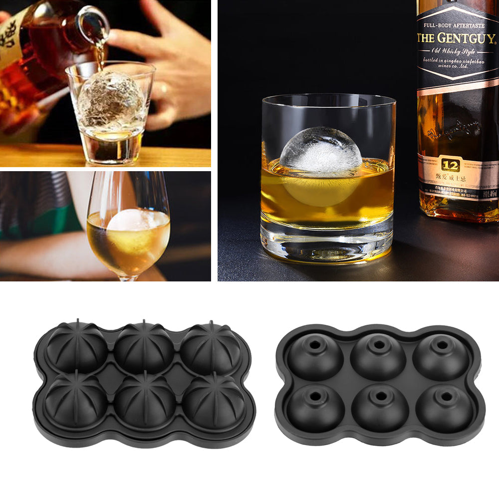 Large Ice Cube Maker Silicone Mold 6 Cell Ice Ball