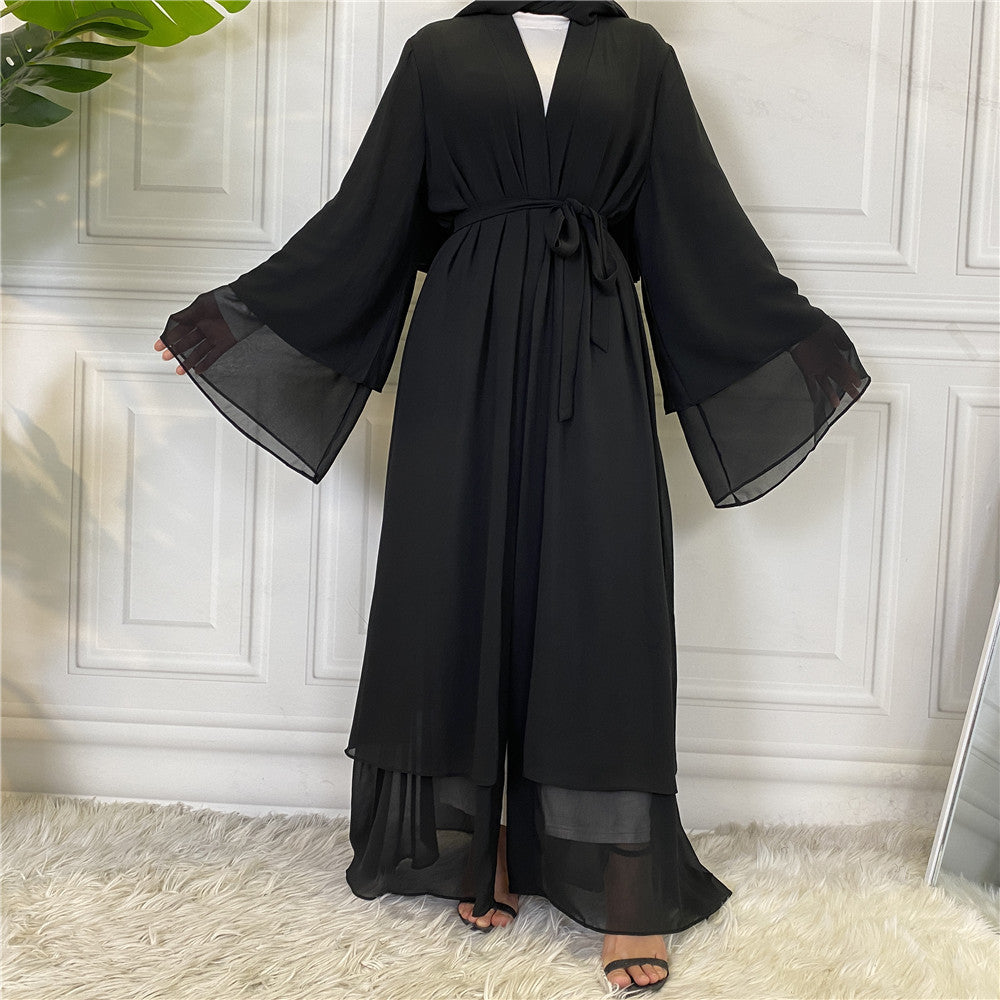 Fashionable Muslim Cardigan Chiffon Robe