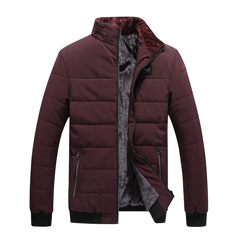 Winter Coat Men's Cotton Clothing Korean Style Fleece-lined Cotton-padded Jacket For Men