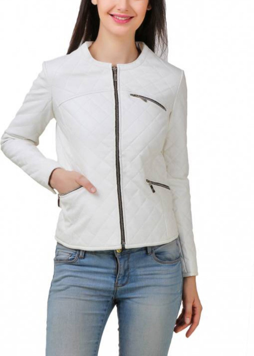 Koza Leathers Women's Real Lambskin Leather Bomber Jacket KW396