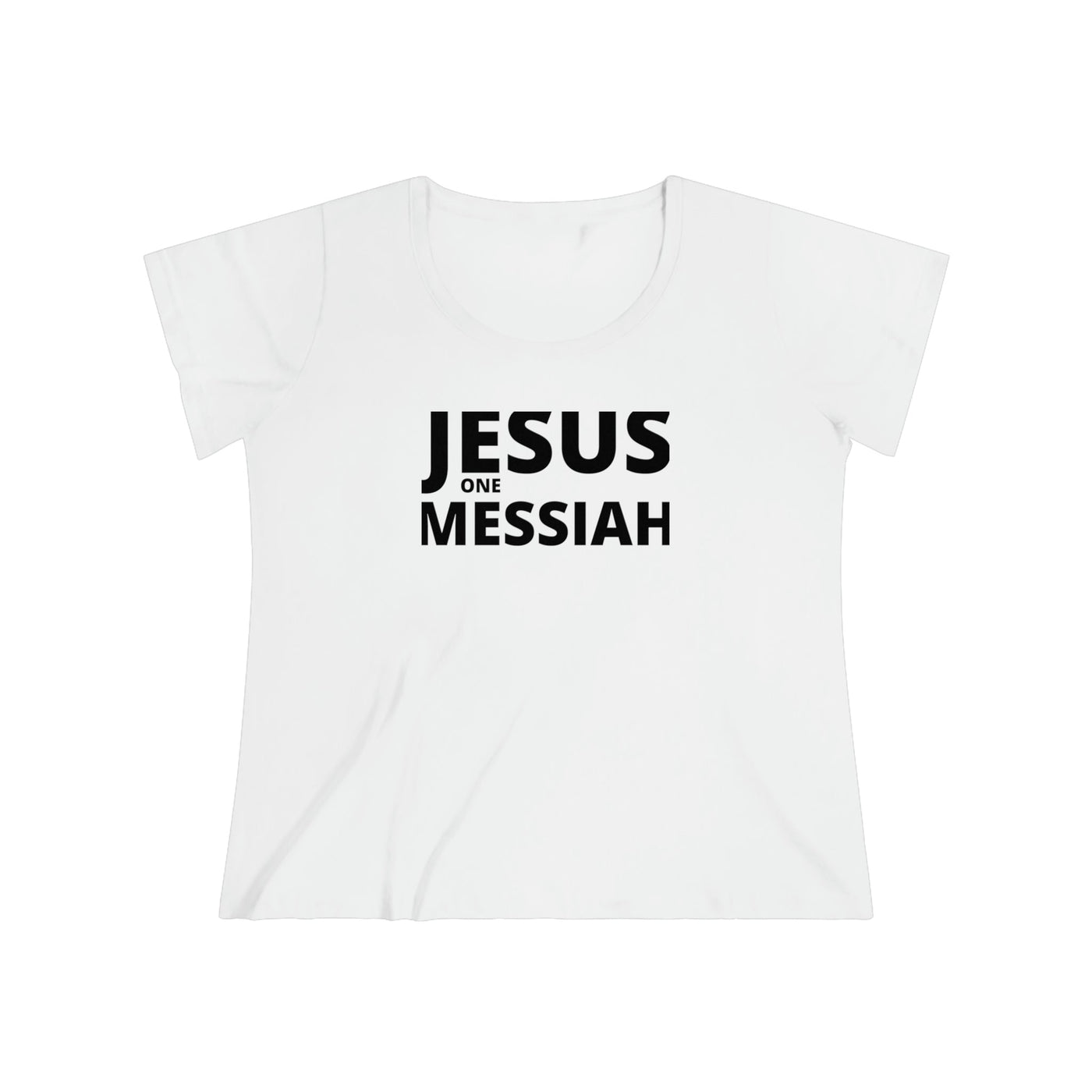 Womens Curvy Plus Size T-Shirt, Jesus One Messiah - Christian