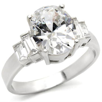 30305 - High-Polished 925 Sterling Silver Ring with AAA Grade CZ  in