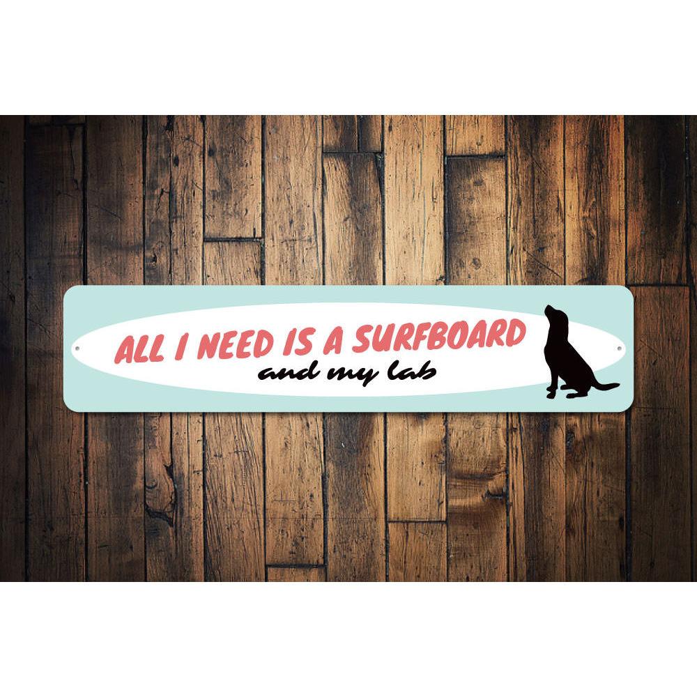 Surfing Dog Sign