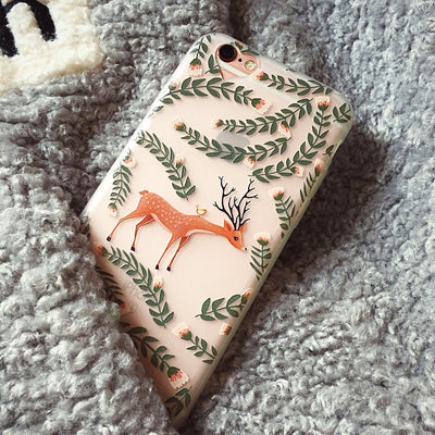 Floral Reindeer iPhone Case