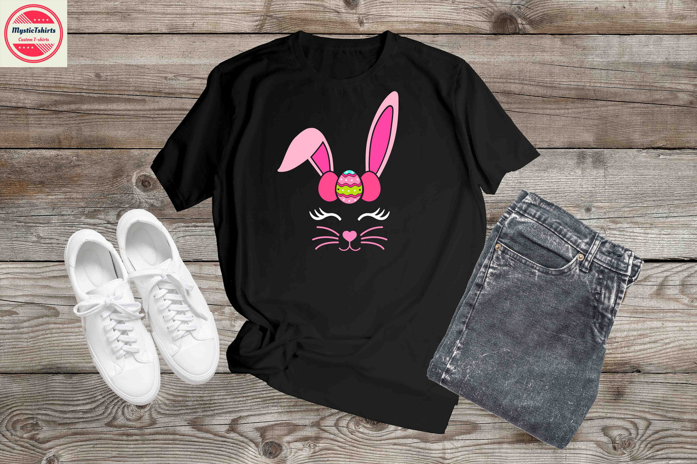 038. BUNNY FACE WITH EGG, Custom Made Shirt, Personalized T-Shirt, Cus