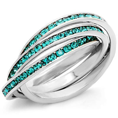 35117 - High-Polished 925 Sterling Silver Ring with Top Grade Crystal