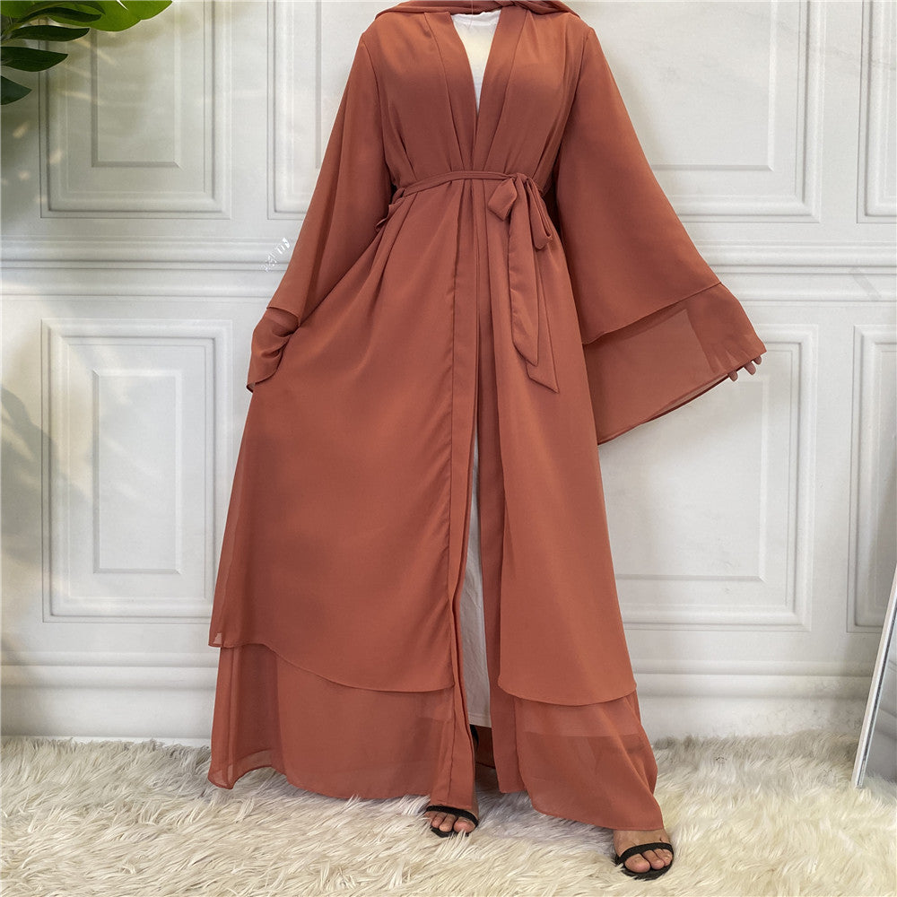 Fashionable Muslim Cardigan Chiffon Robe