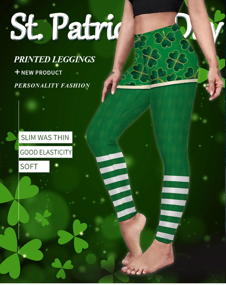 Saint Patrick's Day Green Printed Leggings