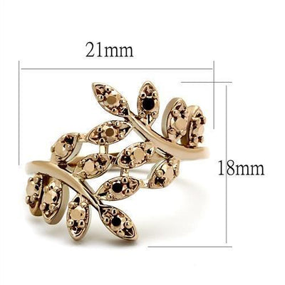 3W1194 - IP Rose Gold(Ion Plating) Brass Ring with AAA Grade CZ  in Me