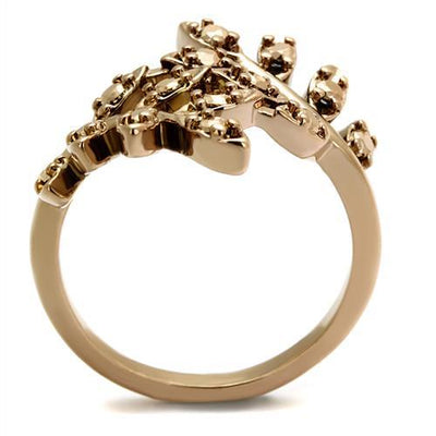 3W1194 - IP Rose Gold(Ion Plating) Brass Ring with AAA Grade CZ  in Me